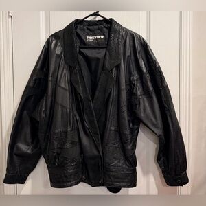 Vintage Black Genuine Leather Jacket - PREVIEW
